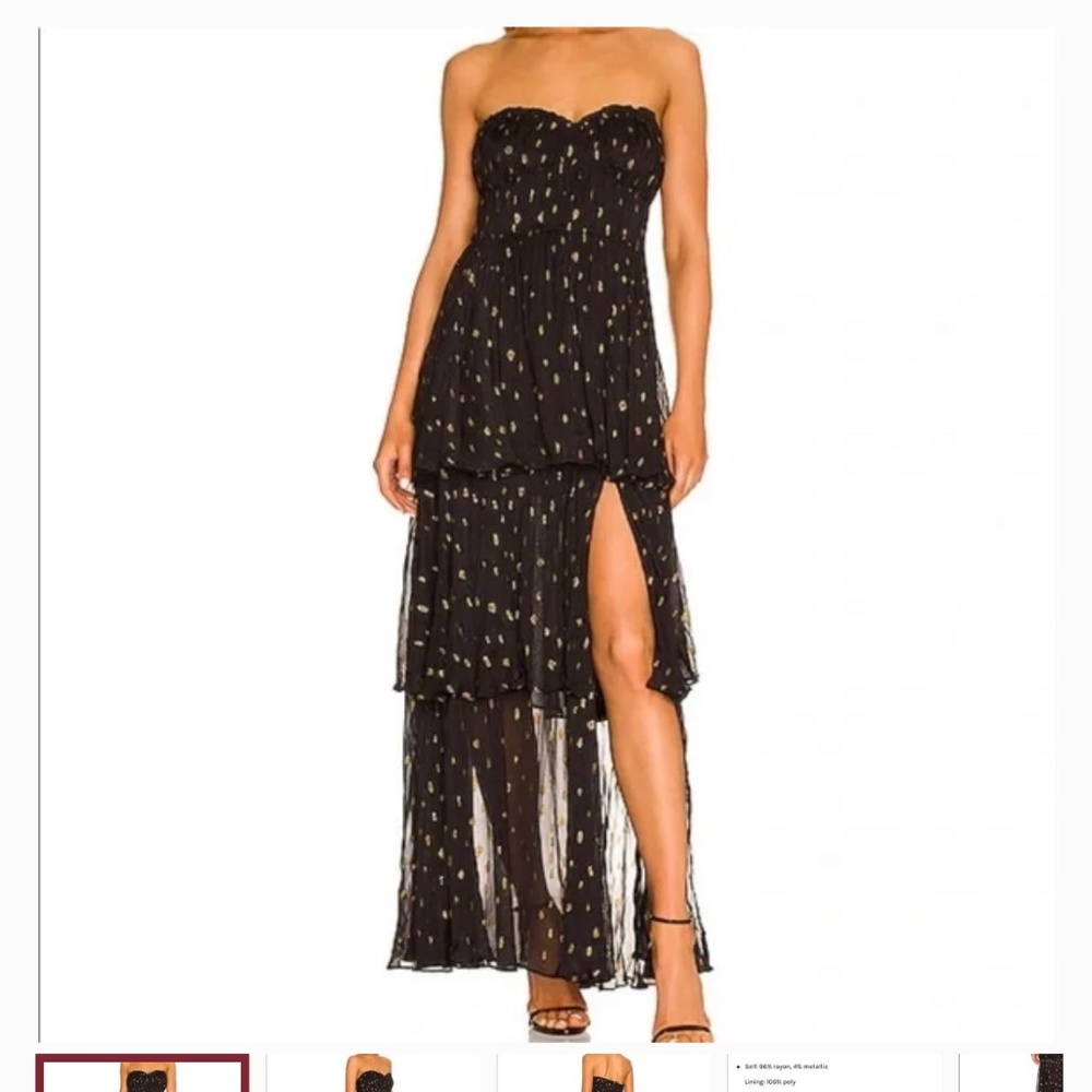 Lovers + Friends Black and Gold Maxi Dress